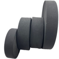 Ruban tissé noir/blanc personnalisé à haute élasticité et durable, 15 mm-60 mm, bande fine tricotée et tressée, 100 % polyester, fabrication en usine