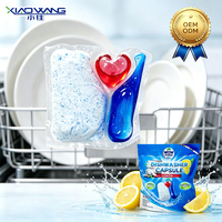 Capsules de lavage de vaisselle biodégradables, gel soluble dans l'eau, capsules pour lave-vaisselle, nettoyage en profondeur 5 en 1