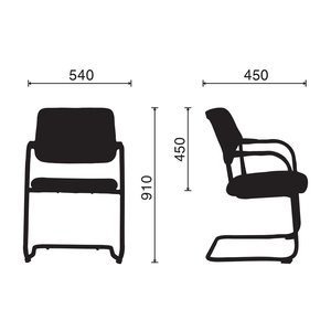 HOM1066_03 Fabric Kneeling Chair with Fixed Armrest for Meeting Rooms - Product Image 2
