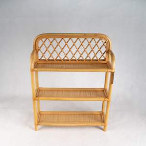 Étagère en rotin bohème à 3 niveaux, support de rangement en osier pour plantes, livres, chaussures, meubles écologiques pour l'entrée, la salle de bain, la chambre à coucher, décoration - Product Image 2