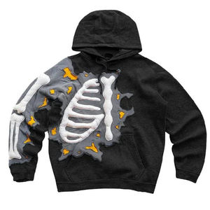 Fabricant de vêtements unisexe Streetwear 3d Puff Print Hoodies Heavyweight Oversized Pullover Respirant Puff Printing Hoodies - Product Image 5