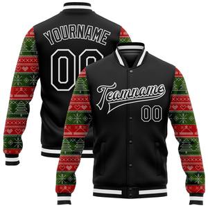 Direct Industry Wholesale Casual Winter Custom Royal Red-White Christmas 3D Bomber Full-Snap Varsity <b>Letterman</b> <b>Jacket</b> - Product Image 5