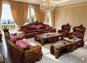 Juego de Sofás de Sala de Estar de Estilo Villa Tradicional Moderna de Primera Calidad, Muebles de Salón Europeos Tallados Personalizados, Mejores Precios de Venta - Product Image 6