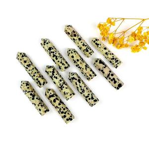 Wholesale Premium Handmade Polished Gemstone Dalmatian Jasper <b>Pencil</b> Tower Point Metaphysical Properties <b>Art</b> Collectibles - Product Image 1