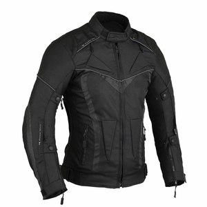 Chaqueta de motorista Cordura de Pakistán hecha a medida de alta calidad a prueba de viento de nailon para uso en producción interior acolchada frontal negra - Product Image 1
