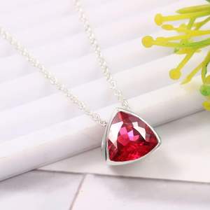 Flawless 10x10 MM Red Mozambique <b>Ruby</b> Trillion Cut 925 Silver 18K Gold Plated Women's Engagement Pendant Fine Charms Third Party - Product Image 6