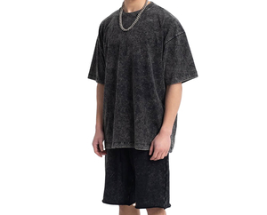 ชุดเสื้อผ้าผู้ชายแขนสั้นกางเกงขาสั้นชุด unisex 100% ผู้ชายผ้าฝ้ายกันแดดจางหายไปและชุดสั้น - Product Image 1