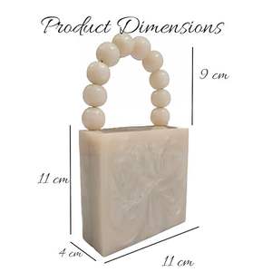 Pochette en résine élégante avec touche artistique Pochette en résine avec paillettes décoratives intégrées pour les femmes sac de soirée - Product Image 5