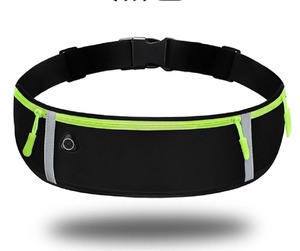 Cinturón reflectante impermeable ajustable para correr con bolsillos con cremallera OEM/ODM Fitness Jogging riñonera para bebé teléfono llaves bolsa - Product Image 1