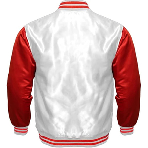 Veste de sport pour homme en satin blanc et rouge à col montant, style universitaire, écologique, respirante, vêtement d'extérieur d'hiver, Pakistan Joxai Sports - Product Image 2