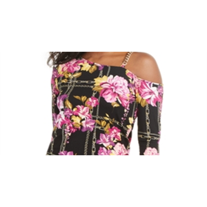 Top asimmetrico con catena da donna Thalia Sodi, stampato nero, taglia X-Large (Plus Size) - Product Image 2