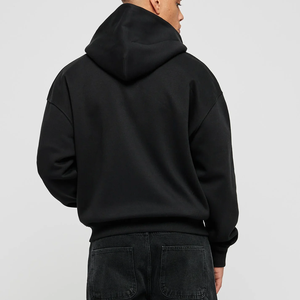 เสื้อฮู้ดดี้ผู้ชายสไตล์วินเทจ ผ้าวูลล้างสีแบบแอซิดวอช ทรงหลวม ไหล่ตก ซิปหน้า สตรีทแวร์ หนานุ่ม ใส่สบาย ทรงปกติ - Product Image 2