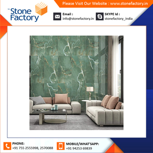 แผ่นหินอ่อนโอนิกซ์โบราณสีเขียวพื้นผิวขัดเงาดีไซน์ทันสมัย - Product Image 4