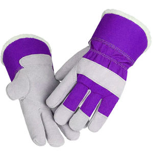 Gants de travail en cuir de vachette fendu bon marché ignifuges fonctions antidérapantes de protection des mains en hiver - Product Image 1