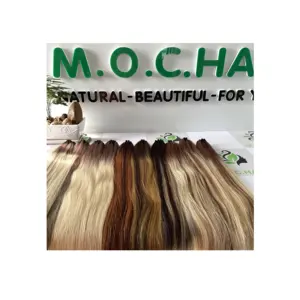 Toptan en kaliteli atkı saç ekleme paketler manikür hizalanmış doğal renk insan saç örgüleri