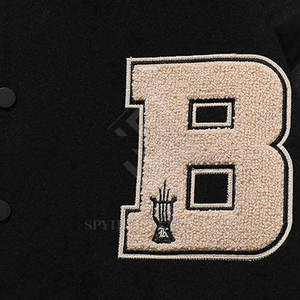 Chaqueta Letterman de Algodón/Lana para Hombre, Otoño-Invierno, Ecológica, Transpirable, con Cuello Alto y Logotipo Frontal Personalizable, Servicio OEM de Alta Calidad - Product Image 3