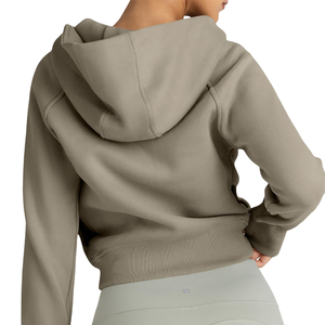 Vêtements décontractés, streetwear, épaules tombantes, respirants, respectueux de l'environnement, sweats à capuche en tricot, sweats à capuche courts pour femmes - Product Image 2