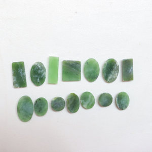 Lote de 14 piezas, cabujón de Jade de nefrita excelente, piedra suelta de aspecto impresionante de nefrita Natural para hacer joyas, piedra de Jade Wow de nefrita - Product Image 1