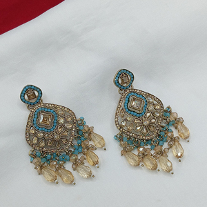 ต่างหูห้อยชุบทองทันสมัยพร้อมหินคริสตัลประกายและลูกปัดเหมาะสำหรับผู้หญิงและเด็กผู้หญิง - Product Image 6