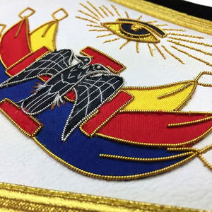 Tabliers de maître du passé maçonnique de broderie de fil de lingot personnalisés Tablier de maître du passé Regalia Nouvelle arrivée 2025 Service OEM - Product Image 2