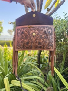 New Designer Hand Tooled <b>Fringe</b> Handbag Real Leather Handmade Carving Tooling Sling <b>Bag</b> Stylish <b>Bags</b> for Women Multi Use - Product Image 5