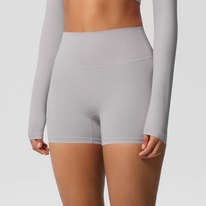 Shorts de course sans couture en gros, shorts de fitness et de cyclisme invisibles avec effet froncé aux fesses, shorts de yoga personnalisables pour femme - Product Image 4