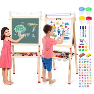 Children's Drawing Wooden Easel Stand Blackboard Interactiva Board For Kids