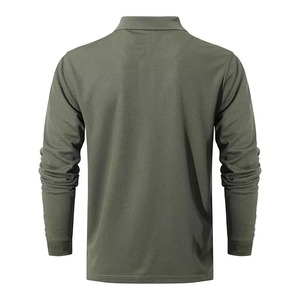 Polo à manches longues décontracté séchage rapide activités de plein air confortable hommes personnalisé grande taille polos pour hommes respirant - Product Image 2