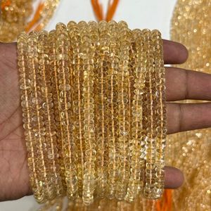 Citrine naturelle de 5 mm à 7 mm, perles rondes lisses de haute qualité, jaunes, pour la fabrication de bijoux - Product Image 1
