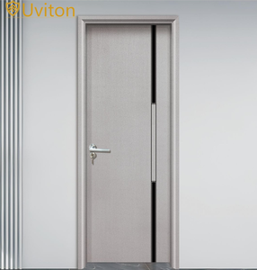 Puerta Interior de PVC Ecológica, Puerta de Madera para Baño, Sala de Estar, Dormitorio, Color Madera Maciza, para Villa, Hotel, Apartamento - Product Image 2