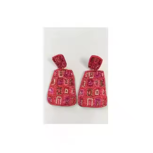 Pendientes bordados con cuentas de semilla de limón a la moda para mujeres y niñas, pendientes de fieltro, alta calidad, alta venta por Artesanías MD - Product Image 5