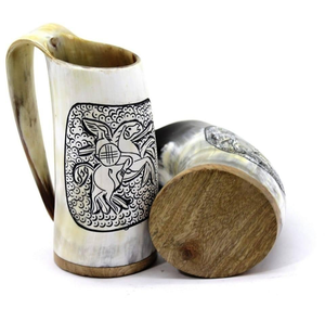 Vente en gros de corne à boire viking de qualité supérieure chope à bière finition à la main corne de buffle naturelle décoration par croissant artisanat - Product Image 3