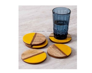 Fábrica al por mayor de alta calidad 10 cm mármol blanco y madera de acacia mejores posavasos para bebidas para soporte de mármol y venta - Product Image 3