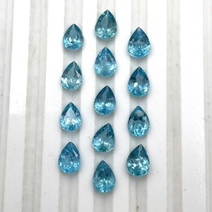 Apatita Azul de Alta Calidad, Gema Suelta, Corte Pera Facetado, Iridiscente, Tamaños 3-8 mm, Tratada con Calor, Certificada por IGI, para Joyería - Product Image 4
