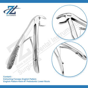 Fórceps de extracción de bebés Patrón inglés Klein #7 Raíces inferiores pedodónticas Calidad alemana Starnderd Conjunto dental Instrumentos quirúrgicos - Product Image 3