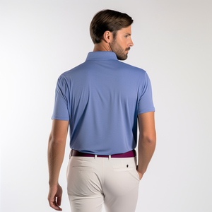 T-shirt de golf brodé avec logo à manches courtes personnalisé pour hommes en maille de coton doux respirant pour polo anti-rides - Product Image 3