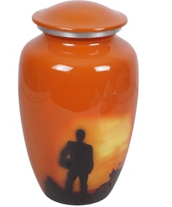 Urna de cremación brillante con acabado de imagen para adultos, urna funeraria de Metal decorativa para interiores con suministros de cremación con acabado pintado - Product Image 2