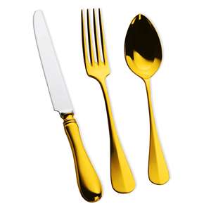 Ensemble de salle à manger de luxe en cuivre doré artisanal de 5 pièces avec poignées formelles style américain de haute qualité pour les mariages - Product Image 5