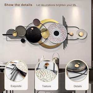 Handcrafted Metal Modern Wall Art Multicolor Unique Modern Accent for Stylish Interiors Wall Art (Size 46x26 Inch) - Product Image 3