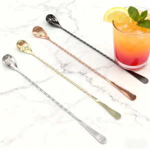 Premium Stainless Steel Cocktail <b>Bar</b> Spoon Set Long <b>Twisted</b> Handle Smooth Mixing Multi Color Finish Perfect For Home <b>bar</b> - Product Image 3