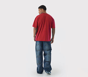 Camiseta personalizada con estampado en relieve 3D 100% algodón, camiseta de ajuste Regular para hombre, camiseta de moda con logotipo elevado de tela pesada de 260G - Product Image 3