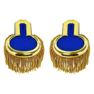 Épaulettes à franges bleues, épaulettes à franges vertes et dorées, style vintage de haute qualité, pour fanfare, brodées, à coudre, garniture à franges - Product Image 1