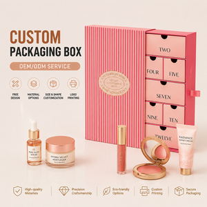 Boîte cadeau <span class=keywords><strong>calendrier</strong></span> de l'avent de Noël personnalisée de luxe avec fermeture magnétique pour parfums, cosmétiques, aliments - Product Image 5