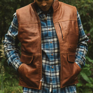 Gilet en cuir de nouvelle conception de fabricant du Pakistan pour les hommes Offre Spéciale gilet en cuir de bonne qualité en stock - Product Image 3