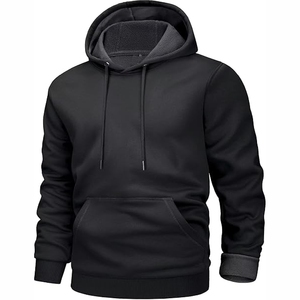 Plain <b>Black</b> <b>Hoodie</b> Minimalist Streetwear <b>Hoodie</b> for Men custom size and design wholesale <b>cheap</b> price - Product Image 1