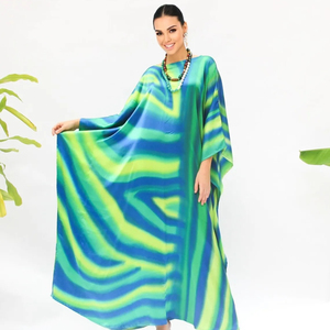 Lụa Tự Nhiên Kaftan Handmade, Màu Xanh Lá Cây Kaftan Món Quà Sang Trọng Giáng Sinh Cho Mẹ, Tay Sơn Kaftan Cộng Với Kích Thước Lụa Caftan Dubai - Product Image 1