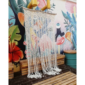 Cotton Boho Macrame Wall Hanging Beautiful Tassel Pattern <b>Curtain</b> for Wedding Decor Eco-Friendly Rattan Material for Restaurants - Product Image 1