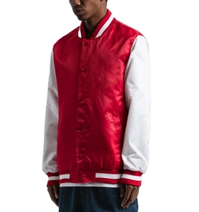 แจ็กเก็ตเบสบอลผ้าซาตินสำหรับผู้ชายเสื้อแจ็คเก็ตเบสบอลมีปกคอจีนมีกระดุมด้านหน้าออกแบบได้ตามต้องการ - Product Image 5