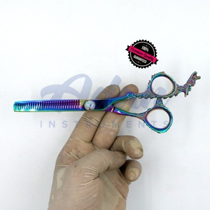 Tijeras de adelgazamiento del cabello J2 japonesas de dragón de calidad superior personalizadas de 6 pulgadas 28 dientes multicolor profesional afilado inoxidable - Product Image 1