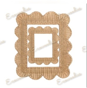 Vintage Style Bamboo and Wooden Abstract Woven Picture Frame Table <b>Stand</b> with Hanging Function for Family Photo Gifts Home Decor - Product Image 4